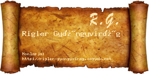 Rigler Gyöngyvirág névjegykártya